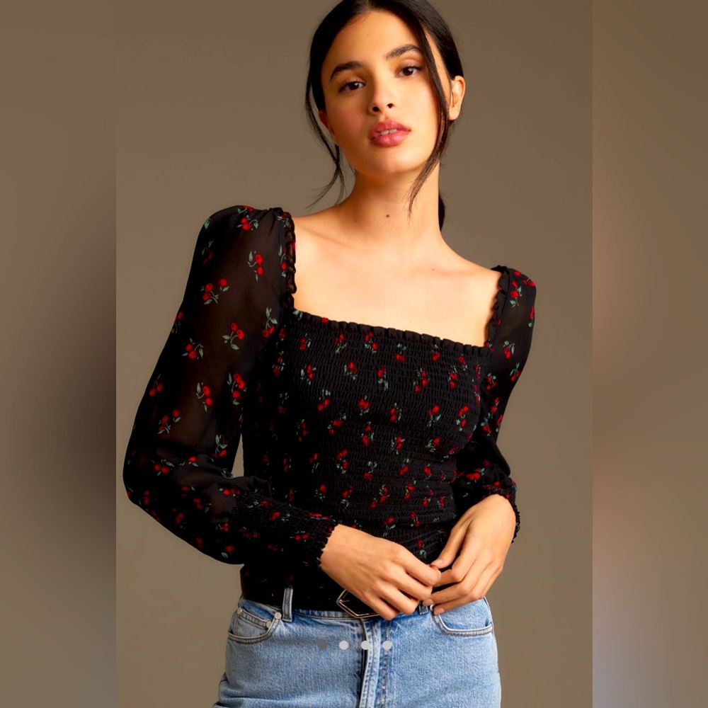 Reformation NWT Pinto Long Sleeve Square Neck Top